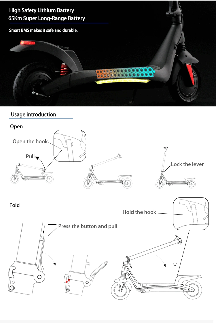 Wholesale China Factory 100km Long Range Electric Scooter